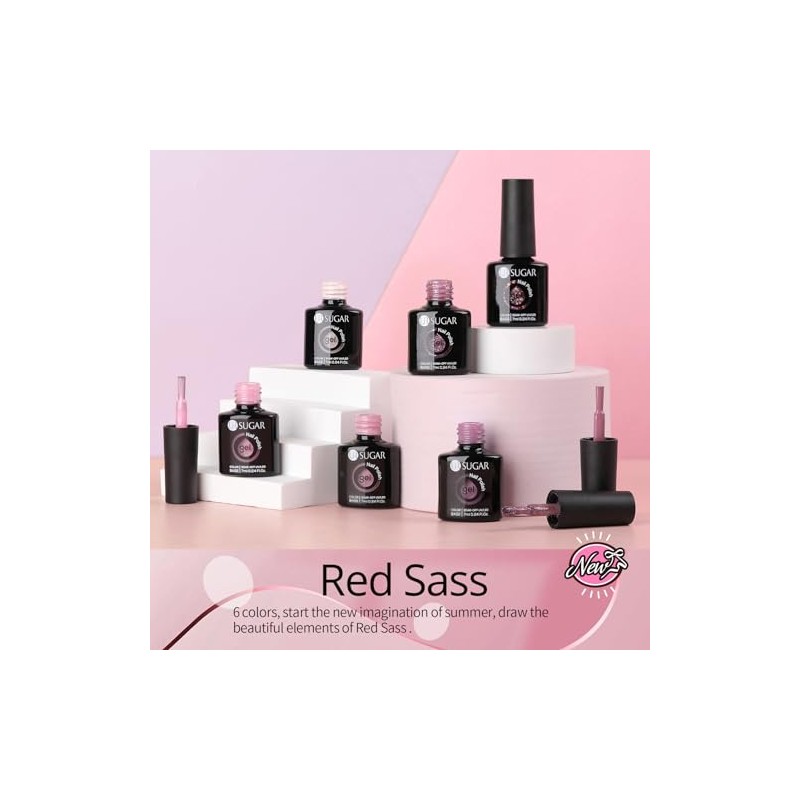 UR SUGAR UV Nagellack Rosa Glitzer, Schellack Nagellack Rosa Gel