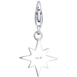 Nenalina 0403742619 Star Charm 925 Sterling Silver for Women, Glass Crystals, Fits All Standard Charm Bracelets and Charm Bracelets, Colour: Silver, Glass