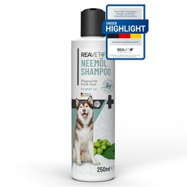 ReaVET Hundeshampoo gegen Juckreiz 250ml - Neemöl Shampoo gegen Milben, Flöhe, Zecken & Parasiten I für Hunde alle Rassen, angenehmen Duft & auf Hundehaut angepasst - für Welpen geeignet