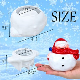 Jar Resin Molds with Lid Snowman Shape Silicone Mold for Epoxy Resin Casting Mould DIY Christmas Jewelry Storage Jars Candy Container Candle Box Flowerpot Making Cement Concrete Craft Molds Home Decor