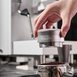 MUVNA 53.3MM Espresso Coffee Distributor, Gravity Adaptive Height Espresso Leveler, Fits for 54MM Breville Portafilters(Silver)