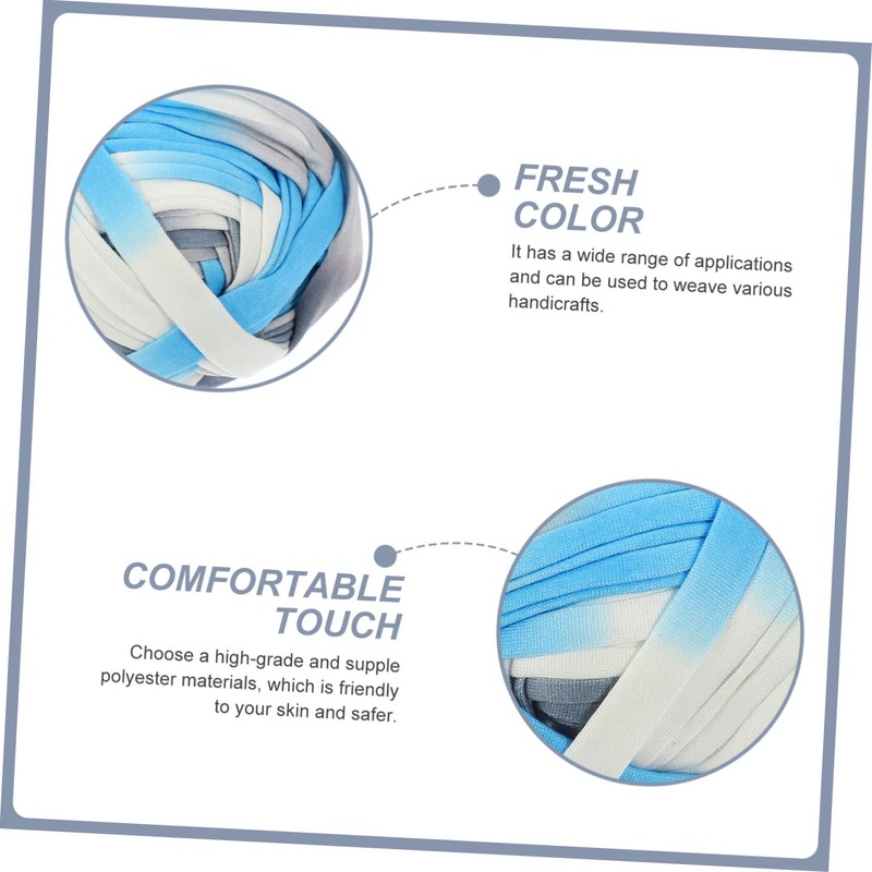 Ciieeo 2rolls Hand Crocheted Yarn for Projects of Creative Flat