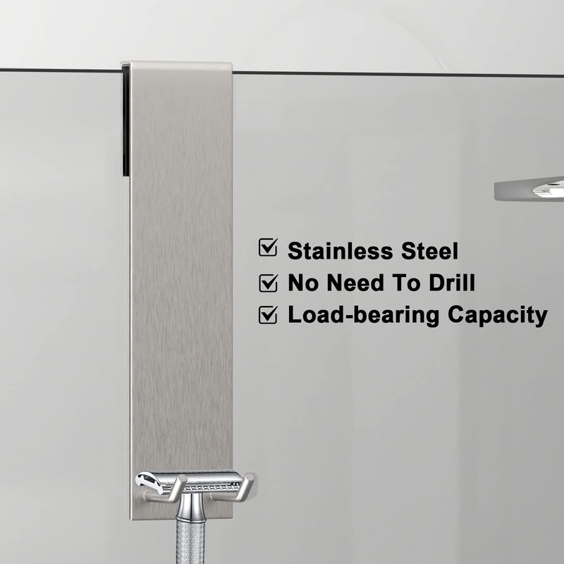 KITHOLD 2 Pack Shower Door Hooks, 7 Inch Extended Over