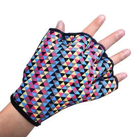 Hand Webbed Swim Training Gloves (1 Pair) for Men, Women, Aquatic Fitness Water Resistance Webbed Gloves, Swimming Hand Fins for Snorkeling, Scuba Diving, Spear Fishing (Rose Red, L)