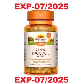 Sundown Alpha Lipoic Acid 600MG Antioxidant Health 60 Caps SEE PIC 4 DATE