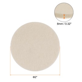 sourcing map Wool Felt Polishing Pad 2 Inch Polishing Pad Flocking Hook and Loop Back for Car Glass Plastic Metal Pack of 10