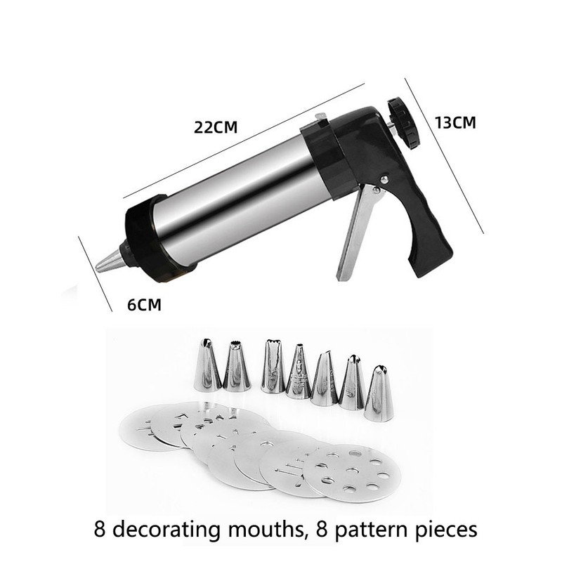 Stainless Steel Decorating Gun Cookie Biscuits Hand-Pressed Biscuit Machine Household