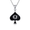 DAYLINLOVE Queen of Spades Necklace 925 Sterling Silver Queen Card