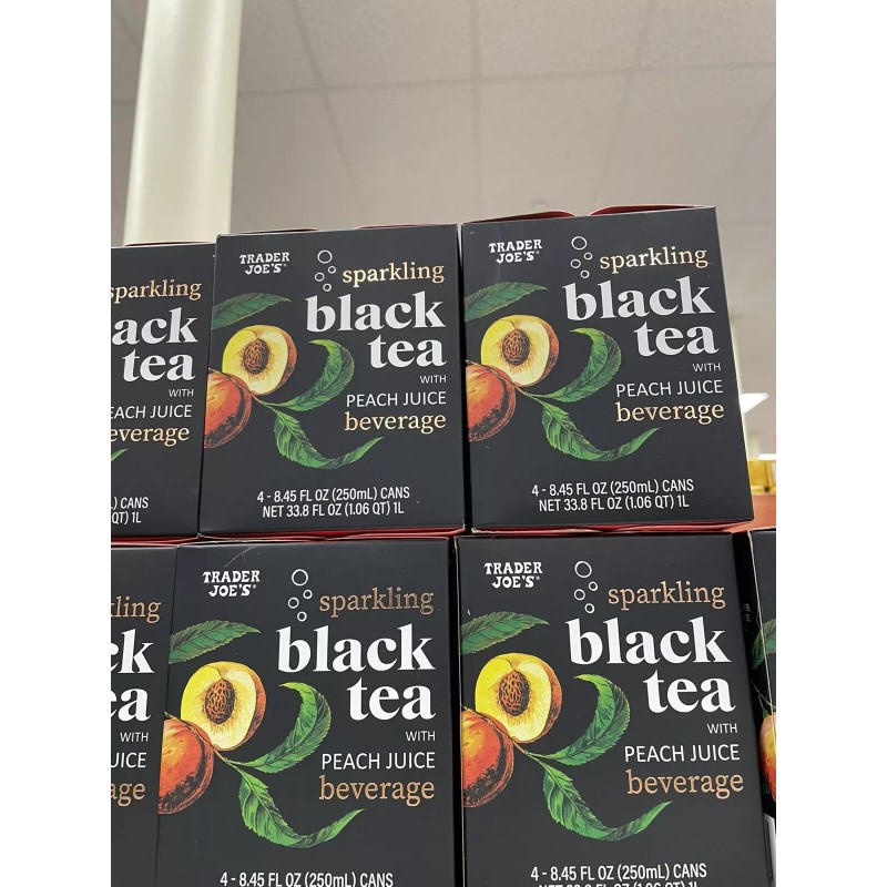 Trader Joe's (12) Cans Trader Joe’s SPARKLING BLACK TEA w/