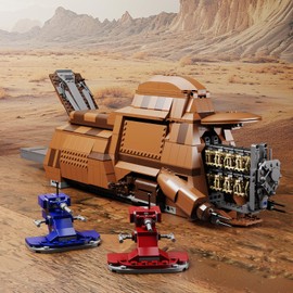BuildingBoat Battle Trade Federation Droid Ship Multi Troop Transport Building Kit, Battle Soldiers Troop Carrier with 2 Droidekas & 8 Machine Gun，Builidng Toy for Kids Ages 12+(1286 Pieces)