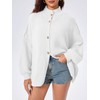 Saodimallsu Womens Oversized Cardigans Long Lantern Sleeve Button Down Chunky