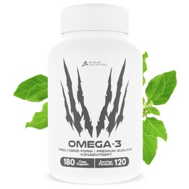Aceus Nutrition Premium Omega-3 Kapseln | 120 Kapseln - 1400 mg Fischöl pro Kapsel mit 435mg EPA und DHA in Triglycerid Form - Vorrat von 4 Monaten