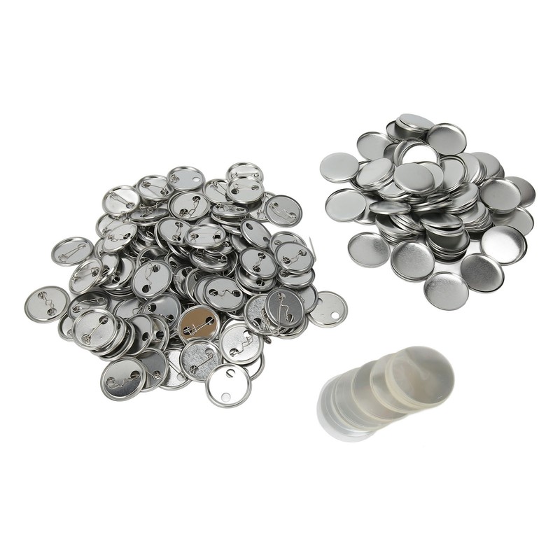 100 Sets Blank Button Badge Parts Set Round Shape Rust