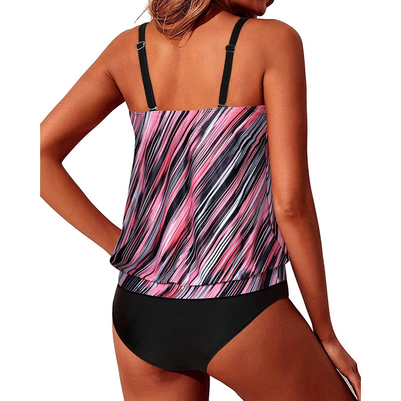 Yonique Traje de baño tankini de dos piezas para mujer,