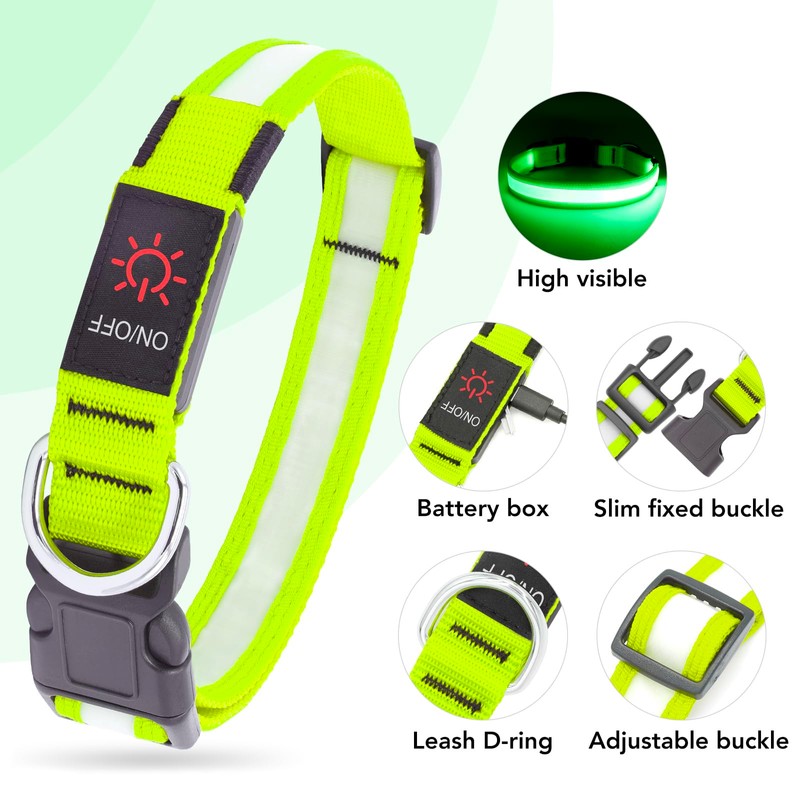 VIZPET Vizpet LED Dog Collar, Light Up Dog Collar Adjustable