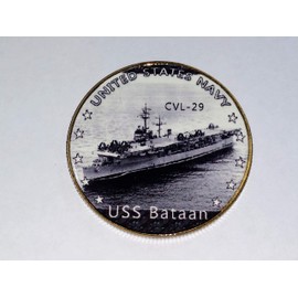 US Navy USS Bataan CVL-29 Colorized Challenge Art Coin