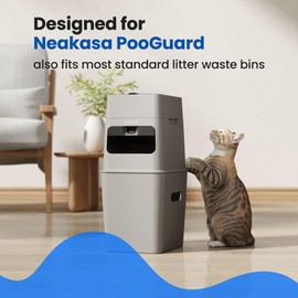 Neakasa Refill Bags for PooGuard Cat Litter Bin, 7-Layer EVOH Odor Control, 3 Rolls (16 Bags/Roll), Up to 12-Month Supply