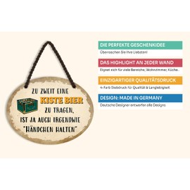 schilderkreis24 Tin Sign Funny Saying "Eine Kiste Bier zu tragen.." Decorative Gift Idea Man Woman 18 x 14 cm