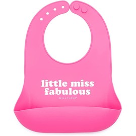 BELLA TUNNO Girl’s Wonder Bib – Silicone Baby Bib for Girls with Adjustable Neck, Non-toxic & BPA Free Soft Silicone Bib, Durable, Waterproof, Easy to Clean, Little Miss Fabulous