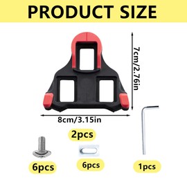 Glamifyr SPD sl Cleats for Cycling Shoes, SPD Cleats Shimano SPD Cleat Bicycle Shoe Plates Compatible with Shimano SPD SL Cleats, Durable, Non-Slip, Shoe Cleats and Road Bike Clips (Red)