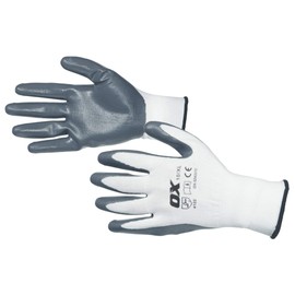 OX OXS2490 Nitrile Gloves Flex White/Grey