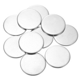 sourcing map 10Pcs Stainless Steel Disc, 1 3/8"(35mm) Dia 0.12"(3mm) Thick 304 Stainless Steel Flat Round Sheet Blank Round Circle Plate for Crafts Metal Stamping and Jewelry Making
