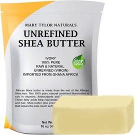 Manteca de karité orgánica de 1 libra — Certificado USDA por Mary Tylor Naturals — Crudo, sin refinar, marfil de Ghana África — Increíble nutrición para la piel, eccema, estrías y cuerpo