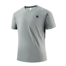 SENBWL Mens Pickleball Shirts Quick Dry Fit Moisture Wicking Summer Seamless Lightweight Short Sleeve Athletic Tennis Sport Gym Running Workout T-Shirts for Men 8369 Gray Green XL