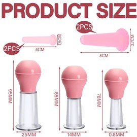 7 Pcs Facial Cupping Set for Face, Face Cupping Facial Cups, Face Cupping Set for Face Neck Back Eyes Massage Vacuum Cans Suction Anti Cellulite Massager Health Care(Pink)