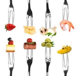 6 Pack Fruit Stainless Steel Pickle Forks, 4.84 Inch Small Cocktail Forks for Olive Appetizer Dessert Seafood, Gifts for Women in Her Birthday Anniversary Valentines Mother’s Day