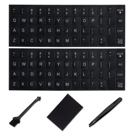 English Keyboard Stickers[5 in 1],Replacement English Keyboard Sticker with White Font on Black Background Universal for Laptop Desktop Computer,Durable Matte Alphabet Sticker