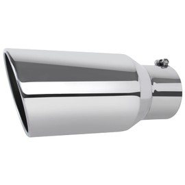 EVERESTWAY Stainless Steel 5 Inch Inlet Diesel Exhaust Tip Tailpipe, 7" Outlet 15" Long Rolled End Angle Cut Bolt On Exhaust Tail Pipe 5"x7"x15" Polished Chrome Universal Car