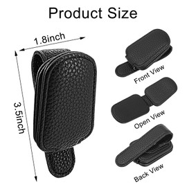 ZephyrCraft 2 Pack Groove Holder for Car Sun Visor, Magnetic Car Glasses Holder Clip, Sunglasses Holder for Car, Car Accessories Interior (Black)