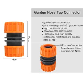 Miyobing 8 Pack 1/2 inch Hose Repair Connector Extender for Join 1/2 inch Garden Hose Pipe Quick Repair Connection