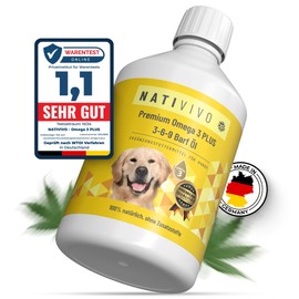 NatiVivo Premium Omega 3 Plus 3-6-9 Dog Barf Oil 250 ml Omega 3 Boost Fish Oil