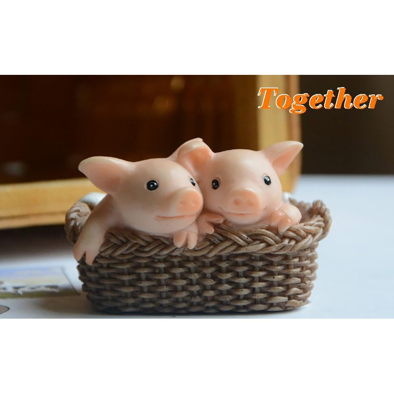 Gemmia Miniature Pig Figurine- Smart Reading Pig Statue