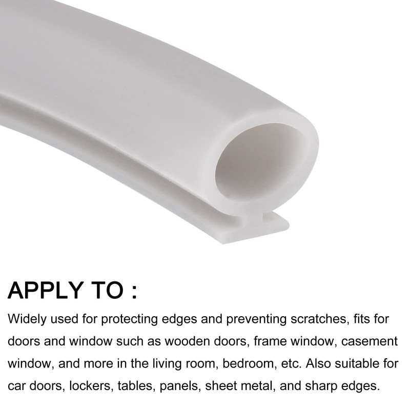 METALLIXITY Bulb Type Window Weatherstrip (9mmx5Meter) 1Pcs, Silicone T-Slot Mount
