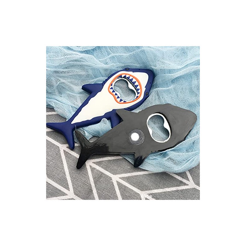 ARFUKA Stainless Steel & Rubber Bottle Opener, Blue, 3D Shark