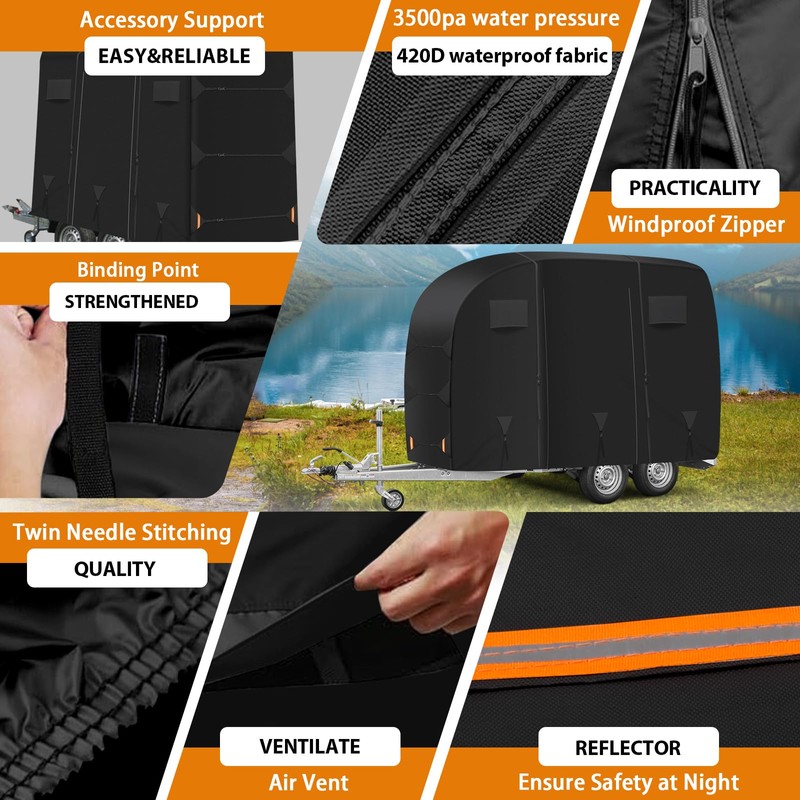Kistrba 14-16FT Horse Trailer Cover for Most 2-Horse Trailers