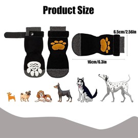 Dinghaole 2 Pairs 4 Pcs Anti Slip Dog Socks Paws Stop Licking, Anti-Slip Dog Socks, Dog Cat Paw Protectors, Dog Claw Socks for Puppy Dog Indoor Outdoor Hardwood Floor Walking