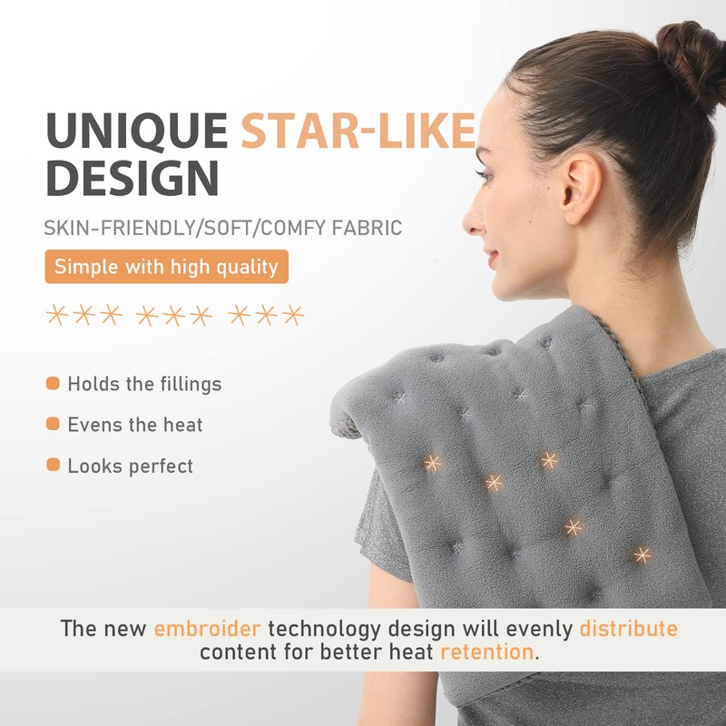 UNCN Wide Microwave Heating pad with Washable Cover 9.5 x