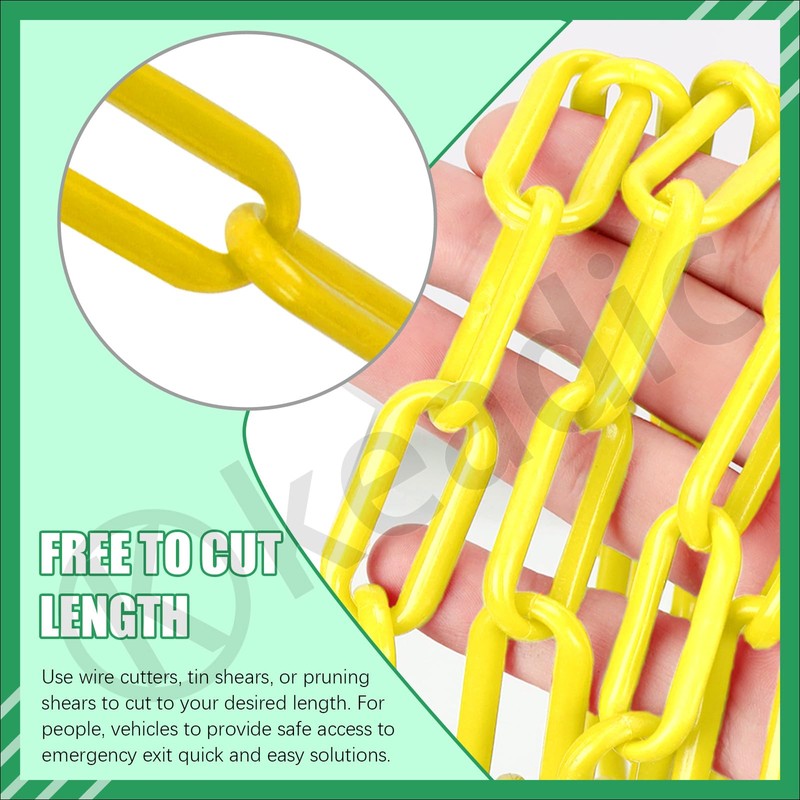 Keadic 5M 21PCS Plastic Fence Chain Plastic Warning Chain Chain