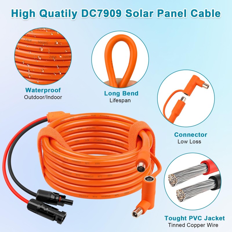 XRDS -RF Solar Panel to DC 8mm Adapter Cable 3FT,