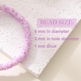 Oenisnld 3600 PCS 10 Strands Polymer Clay Beads for Jewelry Making, 6mm Heishi Beads Bracelets Necklaces Jewelry Making Kits, Purple White