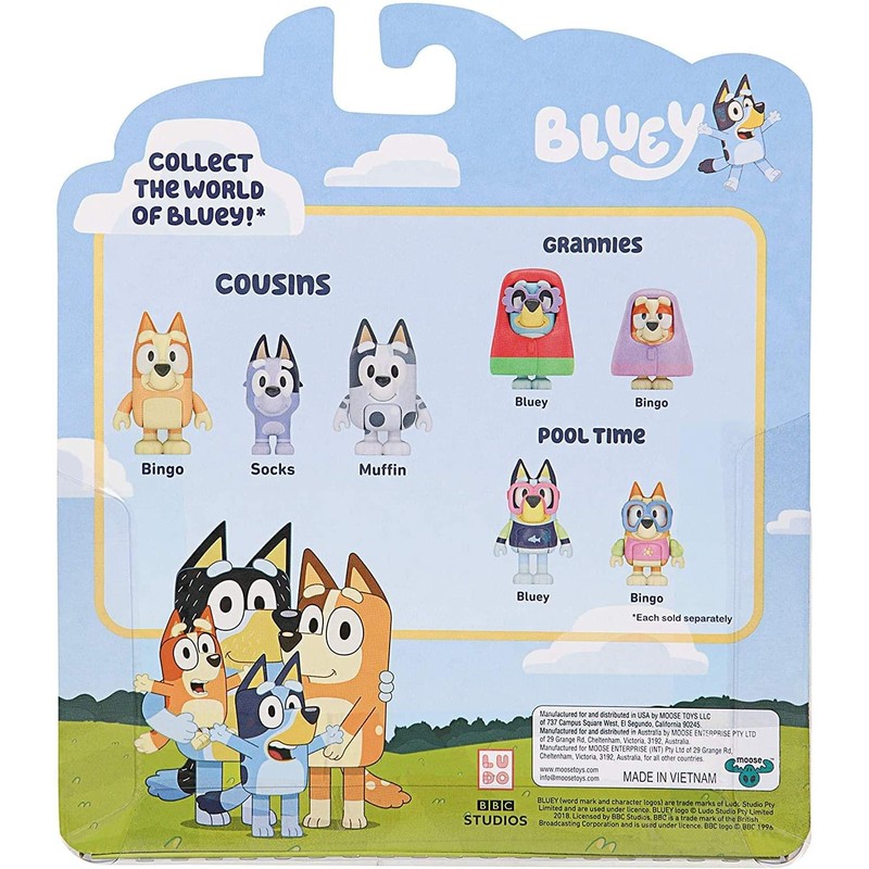 Bluey - Cousins: Bingo, Muffin & Socks 2.5 inch Figures