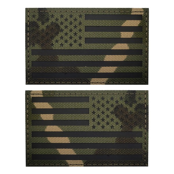 EmWoot 2PCS America American Flag Patches IR Infrared Reflective Patch