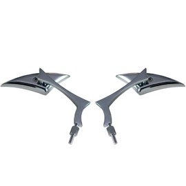 MotorToGo CHROME SPEAR ALUMINUM MINI MIRRORS Compatible for 2002 Harley-Davidson Sportster 1200 Custom XL1200C