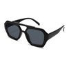 NULOOQ Trendy Aviator Sunglasses for Women Men, Hexagonal Square Double