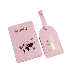 Passport Cover + Luggage Tag Set (Pink)