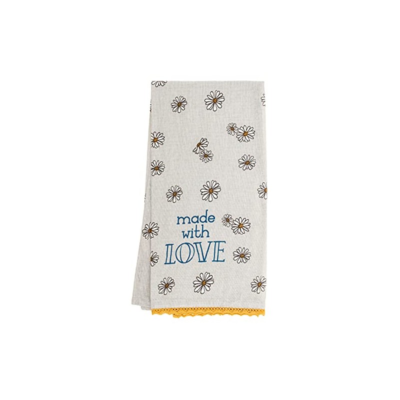Karma Daisy Tea Towel - 100% Cotton Hand Towels for
